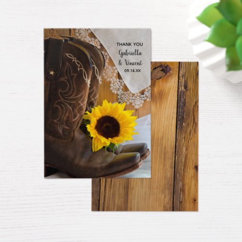 Country Sunflower Lace Western Wedding Favor Tags