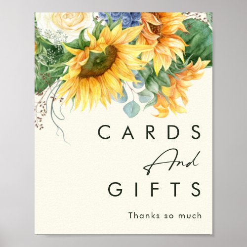 Country Sunflower Light Yellow Cards and Gifts Poster