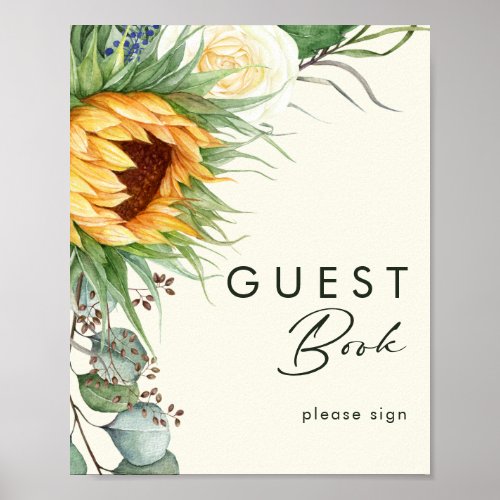 Country Sunflower  Light Yellow Guest Book Sign