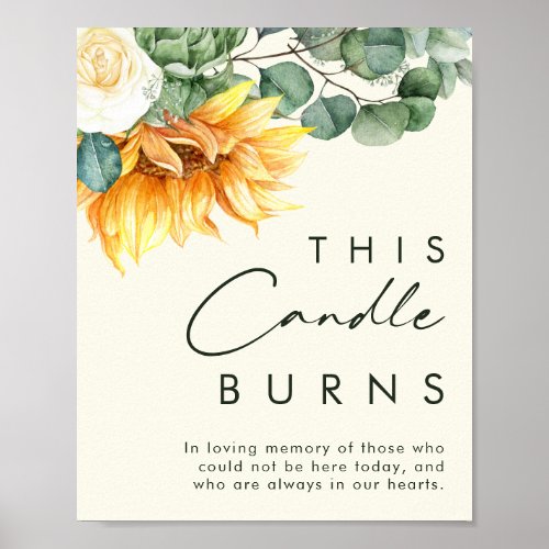 Country Sunflower Light Yellow This Candle Burns Poster