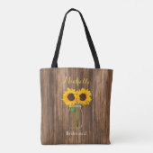Country Sunflower Mason Jar - Team Bride Tote Bag (Back)