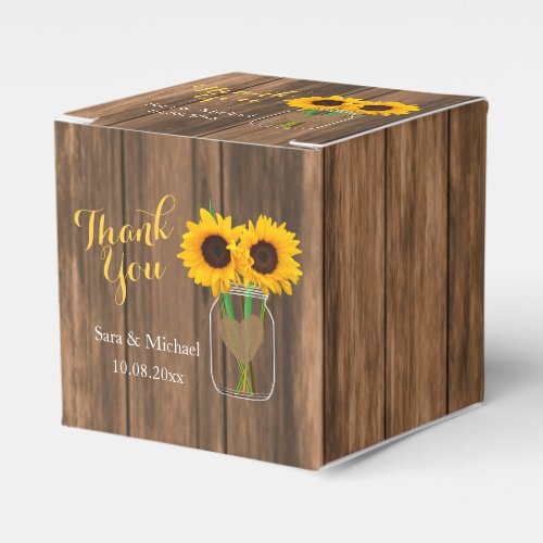 Country Sunflower Mason Jar _ Thank You Favor Boxes