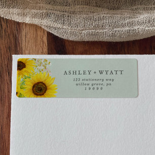 Country Sunflower   Mint Return Address Label