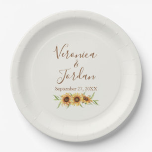 Country Sunflower Paper Plates
