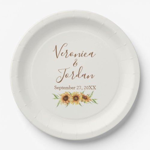 Country Sunflower Paper Plates