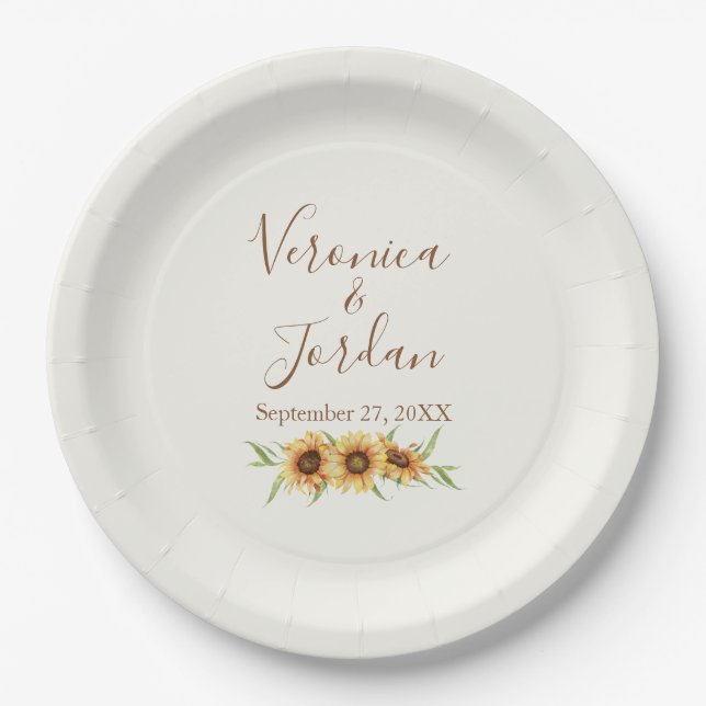 Country Sunflower Paper Plates (Front)