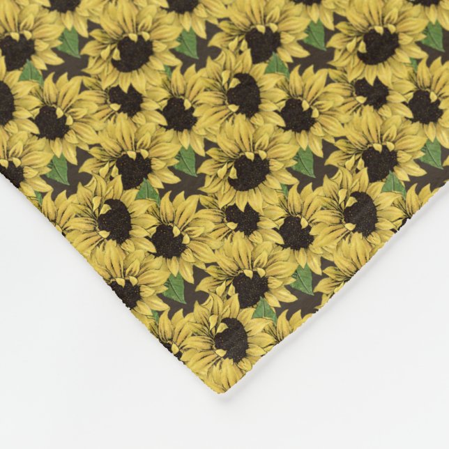 Country Sunflower Patterned Blankets Throws (Corner)