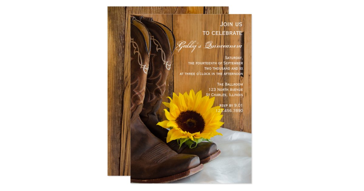 country sunflower quinceanera party invitation zazzle com banners for baby shower