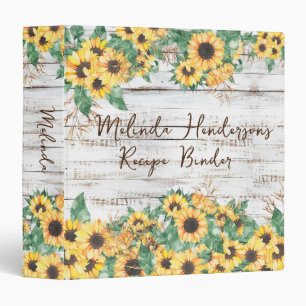Country Sunflower Recipe Binder
