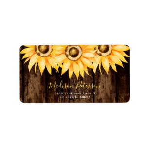 Country Sunflower Return Address Birthday Label