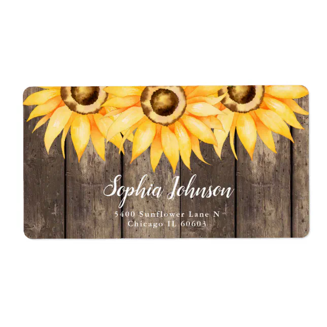 Country Sunflower Return Address Label | Zazzle