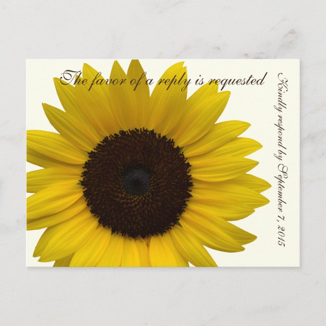 Country Sunflower RSVP response card (Front)