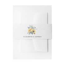 Country Sunflower Rustic Elegant Wedding  Invitation Belly Band