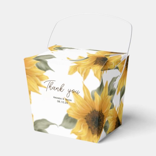 Country Sunflower Rustic fall Wedding Favor Boxes