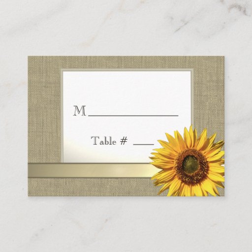 Customizable Country Sunflower Seating Cards Business Card Template