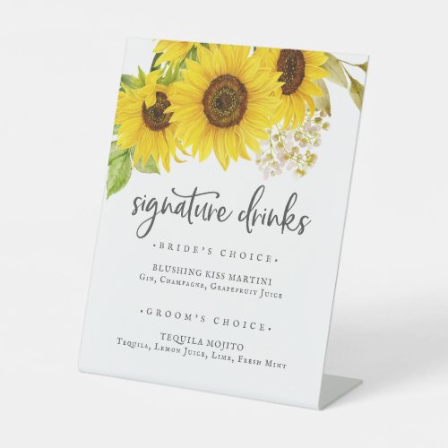 Country Sunflower Signature Drinks Sign