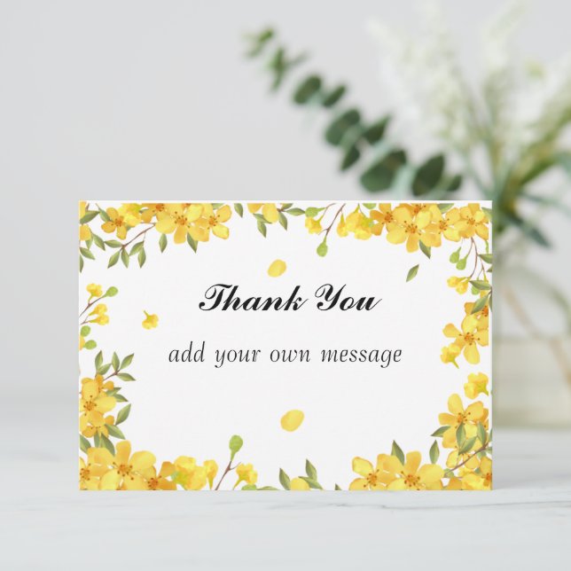 Country Sunflower Spring   Thank You Card (Standing Front)