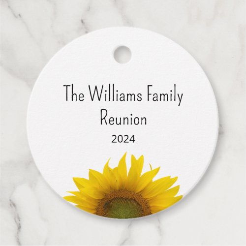 Country Sunflower Summer Family Reunion Barbecue Favor Tags