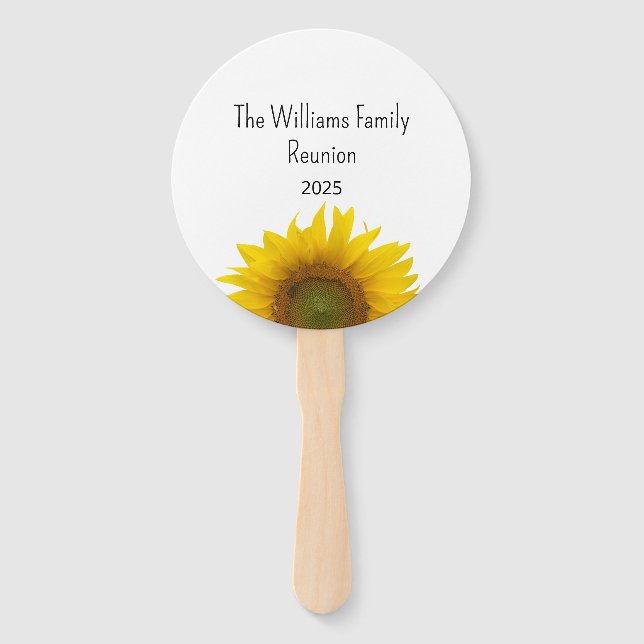 Country Sunflower Summer Family Reunion Barbecue Hand Fan (Front)