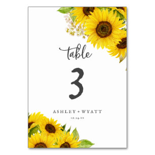 Country Sunflower Table Number