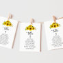 Country Sunflower Table Number Seating Chart Cards