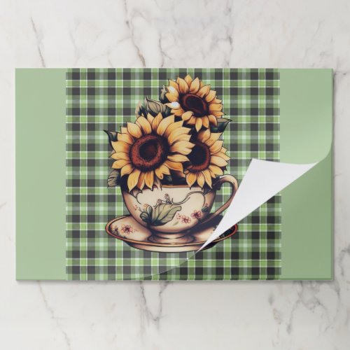 Country Sunflower Teacup Paper Pad