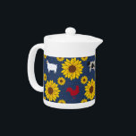 Country Sunflower Teapot<br><div class="desc">A cute teapot with a country motif; sunflowers and farm animals.</div>
