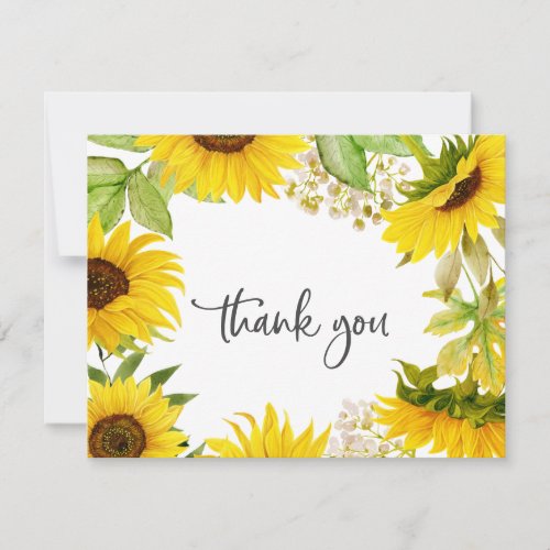 Country Sunflower Thank You Card