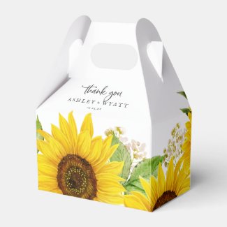 Country Sunflower Thank You Favor Box