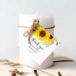 Country Sunflower Thank You Favor Tags<br><div class="desc">These country sunflower thank you favor tags are perfect for a rustic wedding. The classic modern design features beautiful bright yellow watercolor wildflowers with a vintage outdoor summer or fall theme. Customize these tags with your names and date. Change the wording to suit any event.</div>