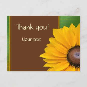 Country Sunflower Thank You Postcard by perfectwedding at Zazzle