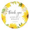 Country Sunflower Thank You Wedding Favor Sticker