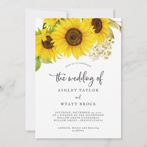 Country Sunflower The Wedding Of Invitation