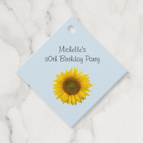 Country Sunflower Thirtieth Birthday Party Favor Tags