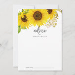 Country Sunflower Wedding Advice Card<br><div class="desc">This country sunflower wedding advice card is perfect for a rustic wedding and can be used for any event. The classic modern design features beautiful bright yellow watercolor wildflowers with a vintage outdoor summer or fall theme. These advice cards can be used as a guestbook alternative for a wedding reception,...</div>
