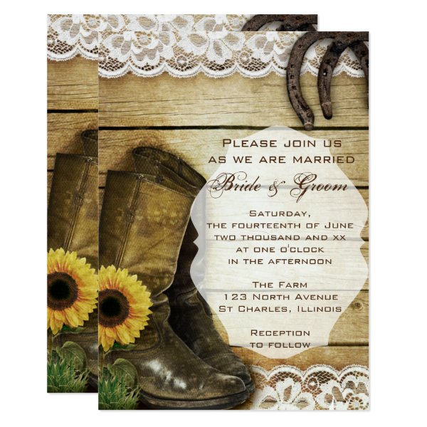 Sunflower Wedding Invitations – Rustic Wedding Invitations