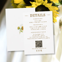 Country Sunflower Wedding Details Enclosure Card