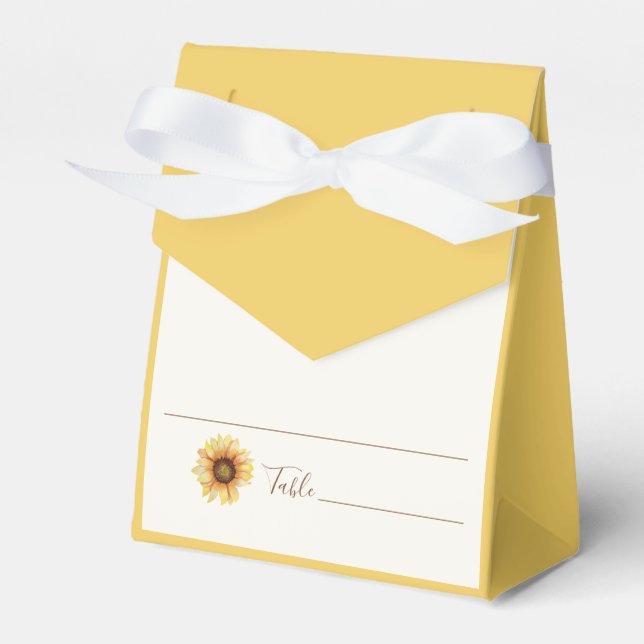 Country Sunflower Wedding Favor Boxes (Front Side)