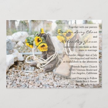 Country Sunflower Wedding Invitation by party_depot at Zazzle