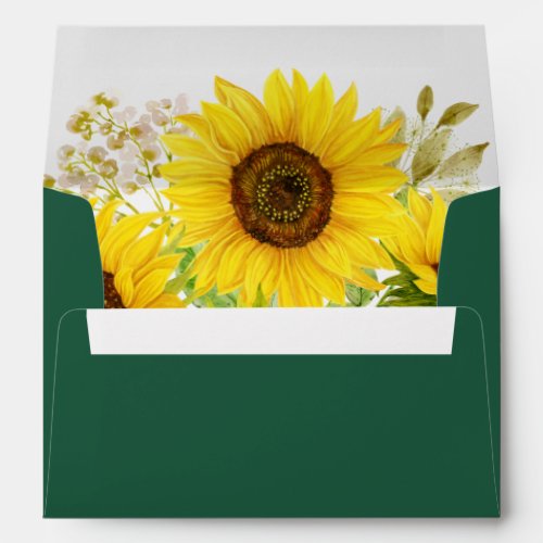 Country Sunflower Wedding Invitation Envelope