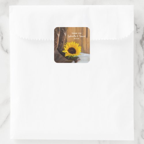 Country Sunflower Wedding Thank You Favor Tag