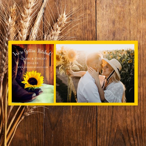 Country Sunflower Western Barn Wedding Save The Date