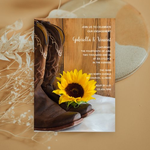 Country Sunflower Engagement Party Invitation