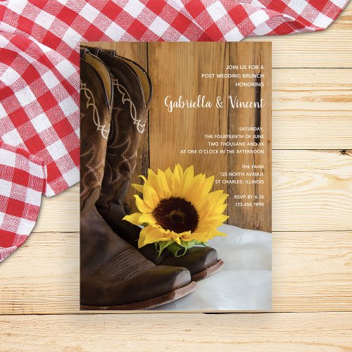 Country Sunflower Post Wedding Brunch Invitation