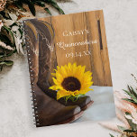 Country Sunflower Western Quincea&#241;era Guest Book at Zazzle