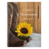 Country Sunflower Western Quinceañera Guest Book (Front)
