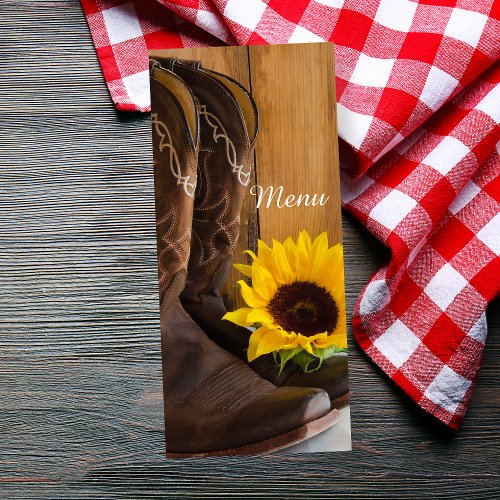 Country Sunflower Western Quinceaera Party Menu