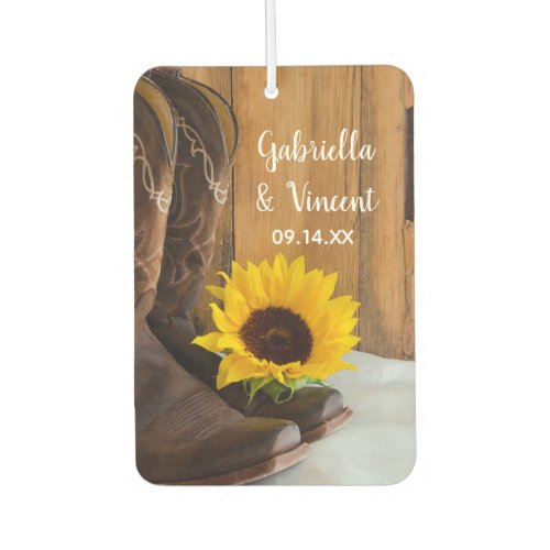 Country Sunflower Western Wedding Favors Air Freshener