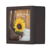 Country Sunflower Western Wedding Jewelry Box (Front Left)