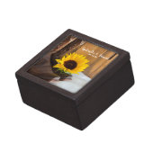Country Sunflower Western Wedding Jewelry Box (Side)